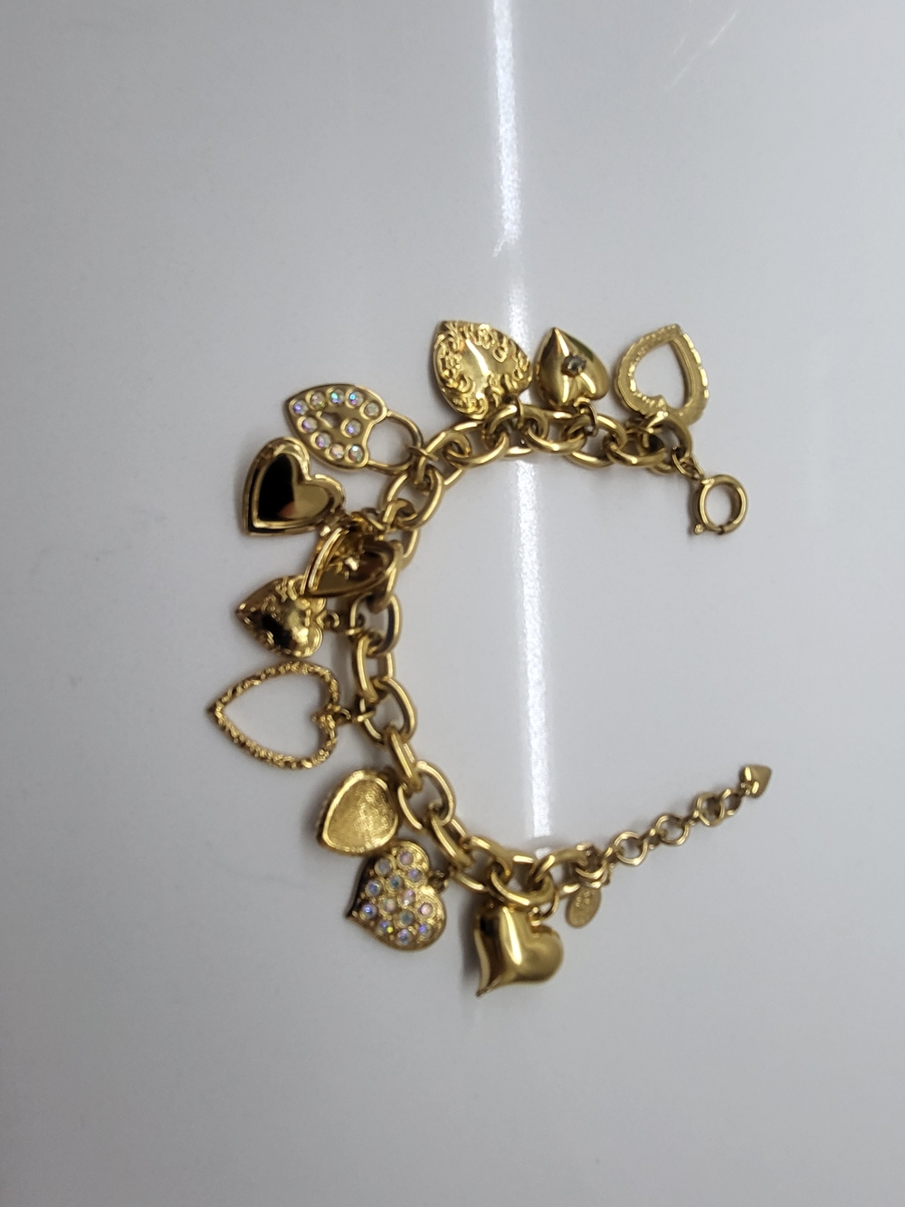 Kirks Folly Signed Charm Bracelet W/Locket - Picture 6 of 10